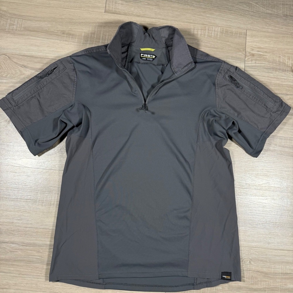 First Tactical Performance Military Tactical Gray 1/4 Zip Shirt Cordura Fabric L